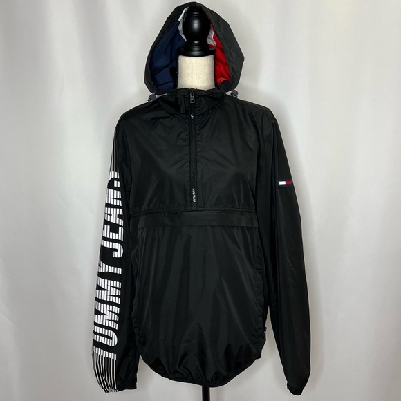 Vintage Tommy Hilfiger Jean Windbreaker 90s spell out Anorak Jacket Vtg - Picture 2 of 11